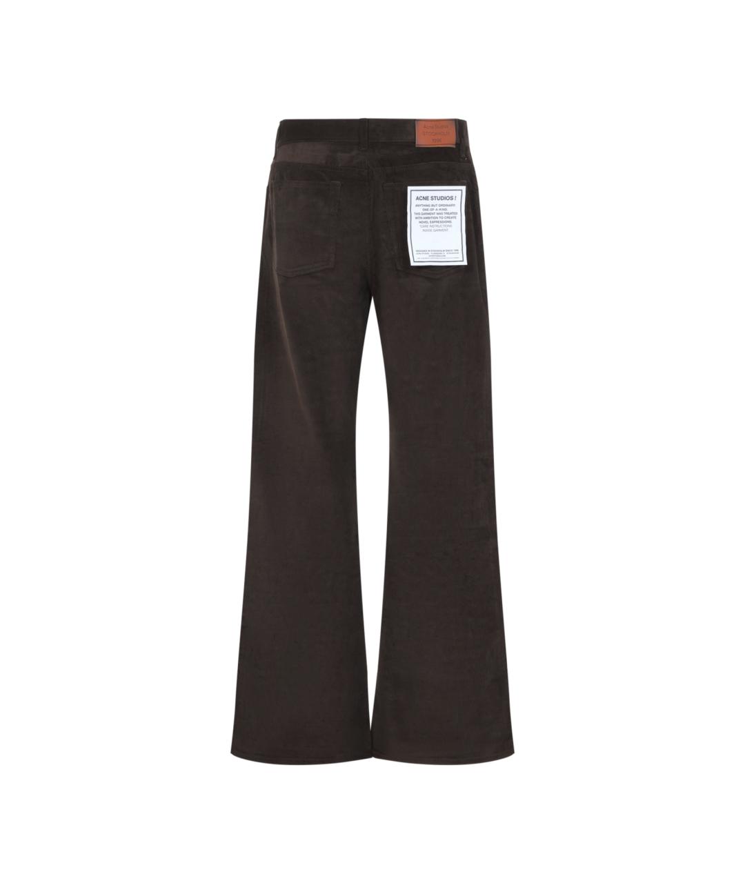 ACNE STUDIOS Коричневые хлопковые повседневные брюки, фото 2