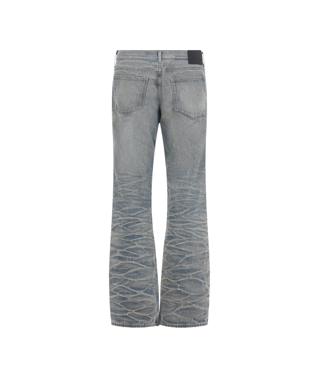 ACNE STUDIOS Голубые хлопковые прямые джинсы, фото 2