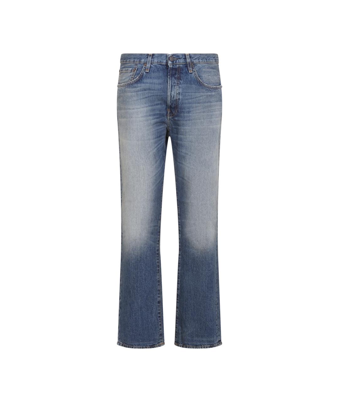 ACNE STUDIOS Синие хлопковые прямые джинсы, фото 4
