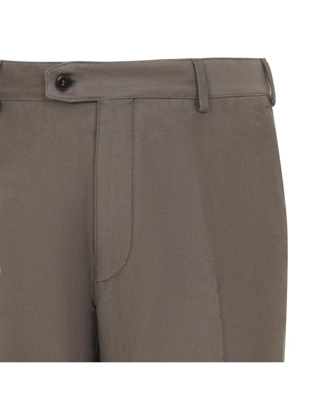 BRIONI Коричневые хлопковые повседневные брюки, фото 3
