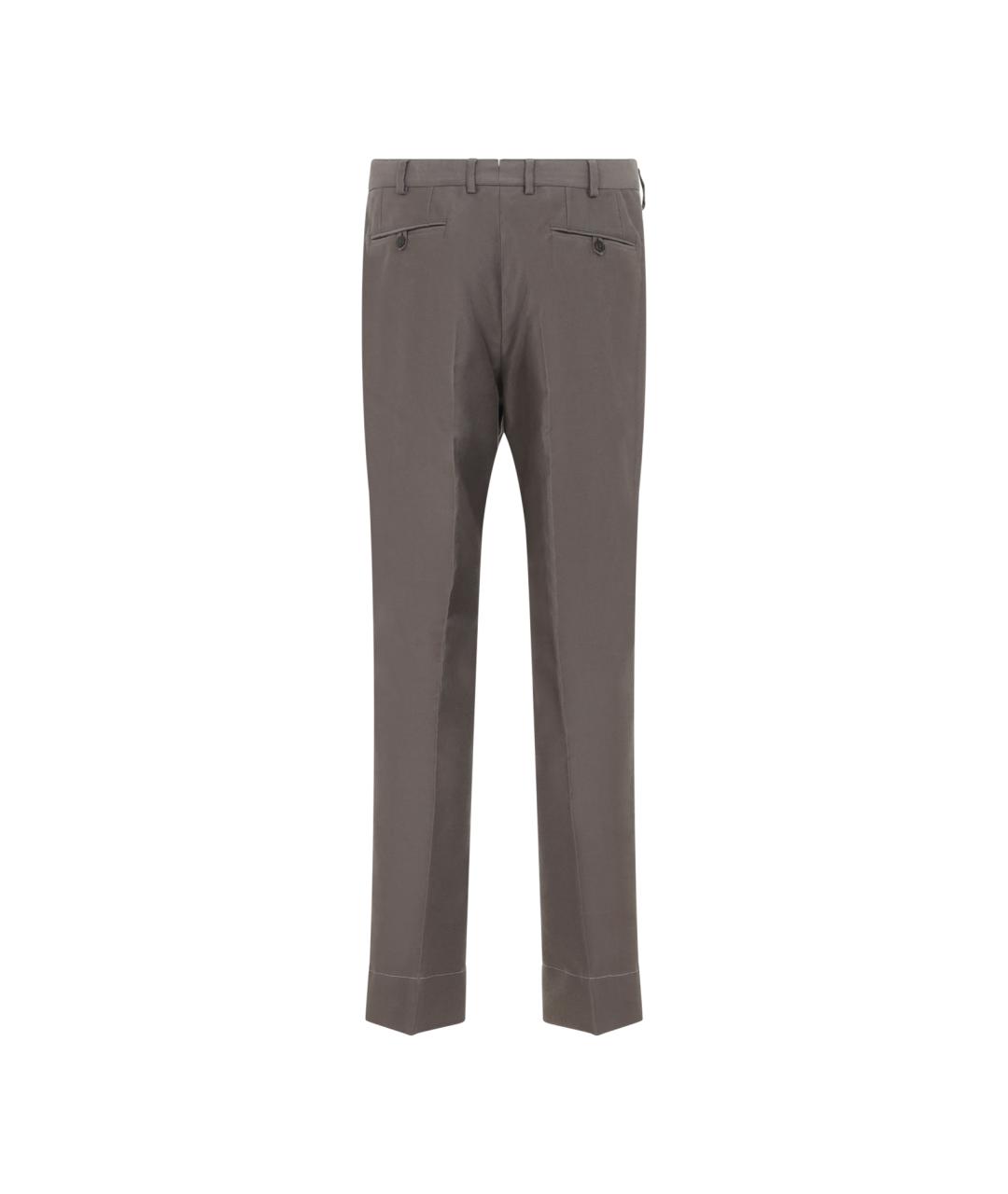 BRIONI Коричневые хлопковые повседневные брюки, фото 2