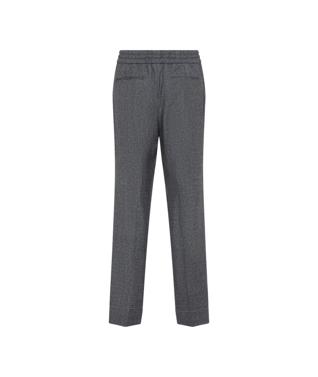 BRIONI Серые шерстяные повседневные брюки, фото 2