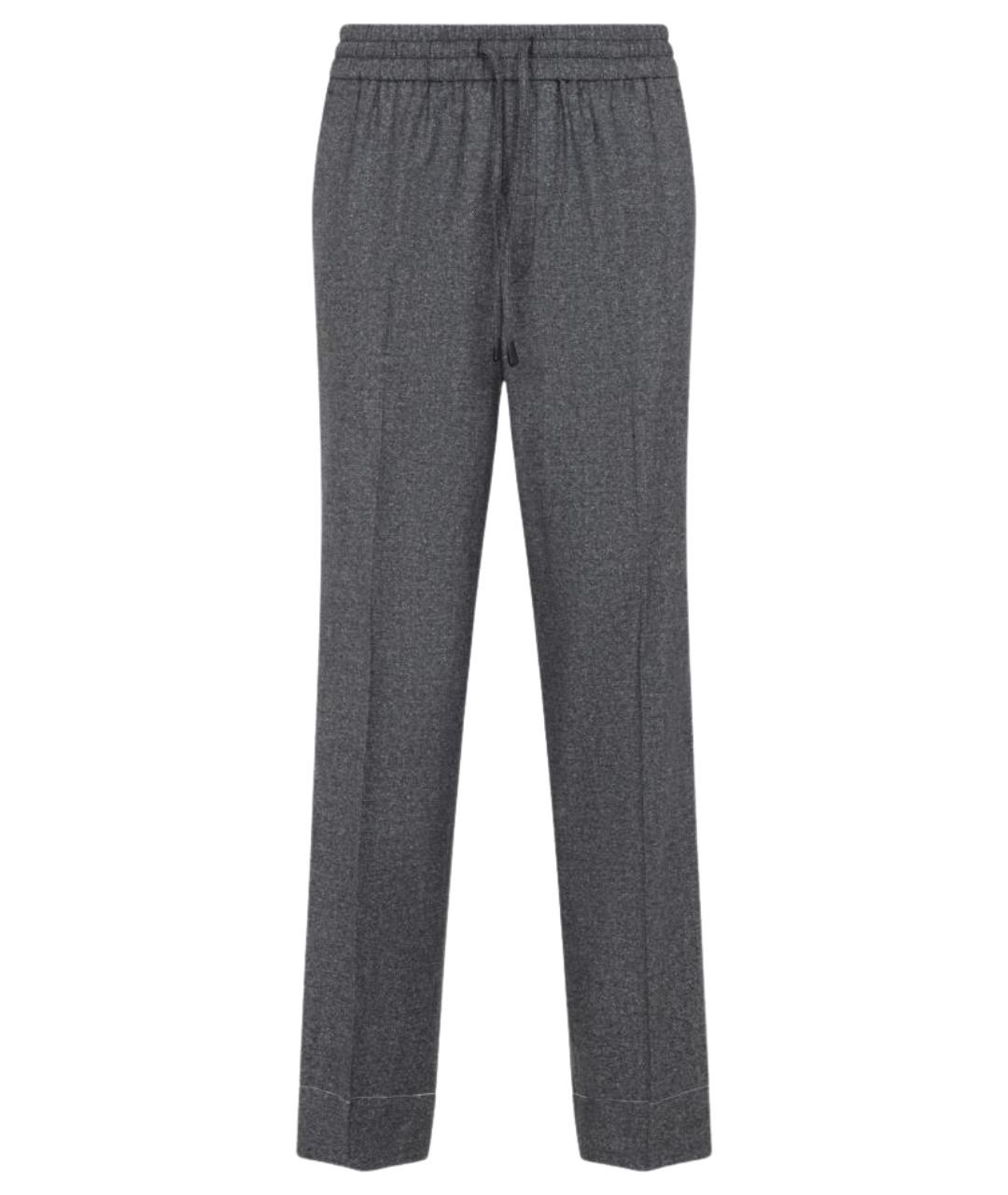 BRIONI Серые шерстяные повседневные брюки, фото 1
