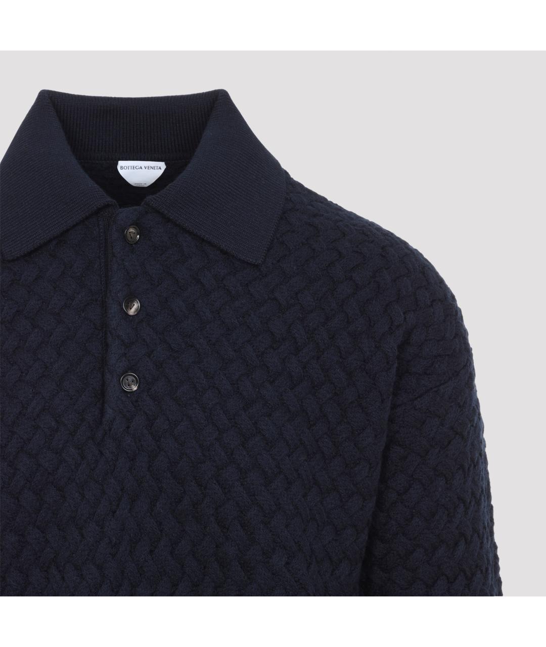 BOTTEGA VENETA Темно-синий шерстяной джемпер / свитер, фото 3