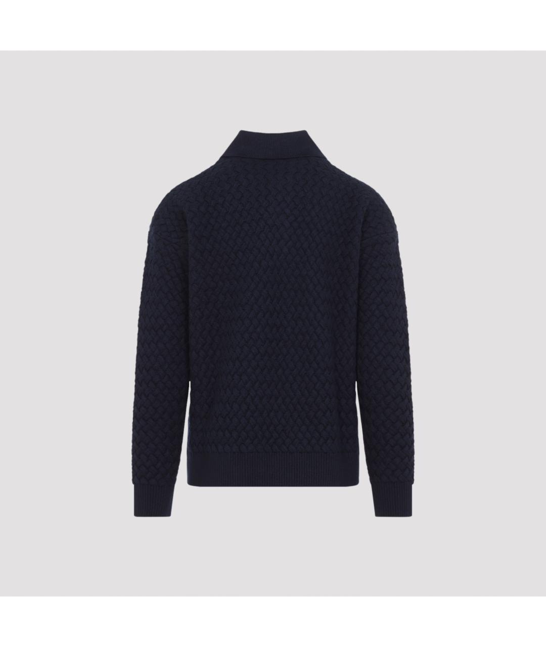 BOTTEGA VENETA Темно-синий шерстяной джемпер / свитер, фото 2