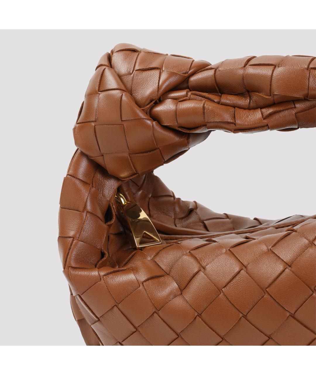 BOTTEGA VENETA Коричневая кожаная сумка с короткими ручками, фото 3