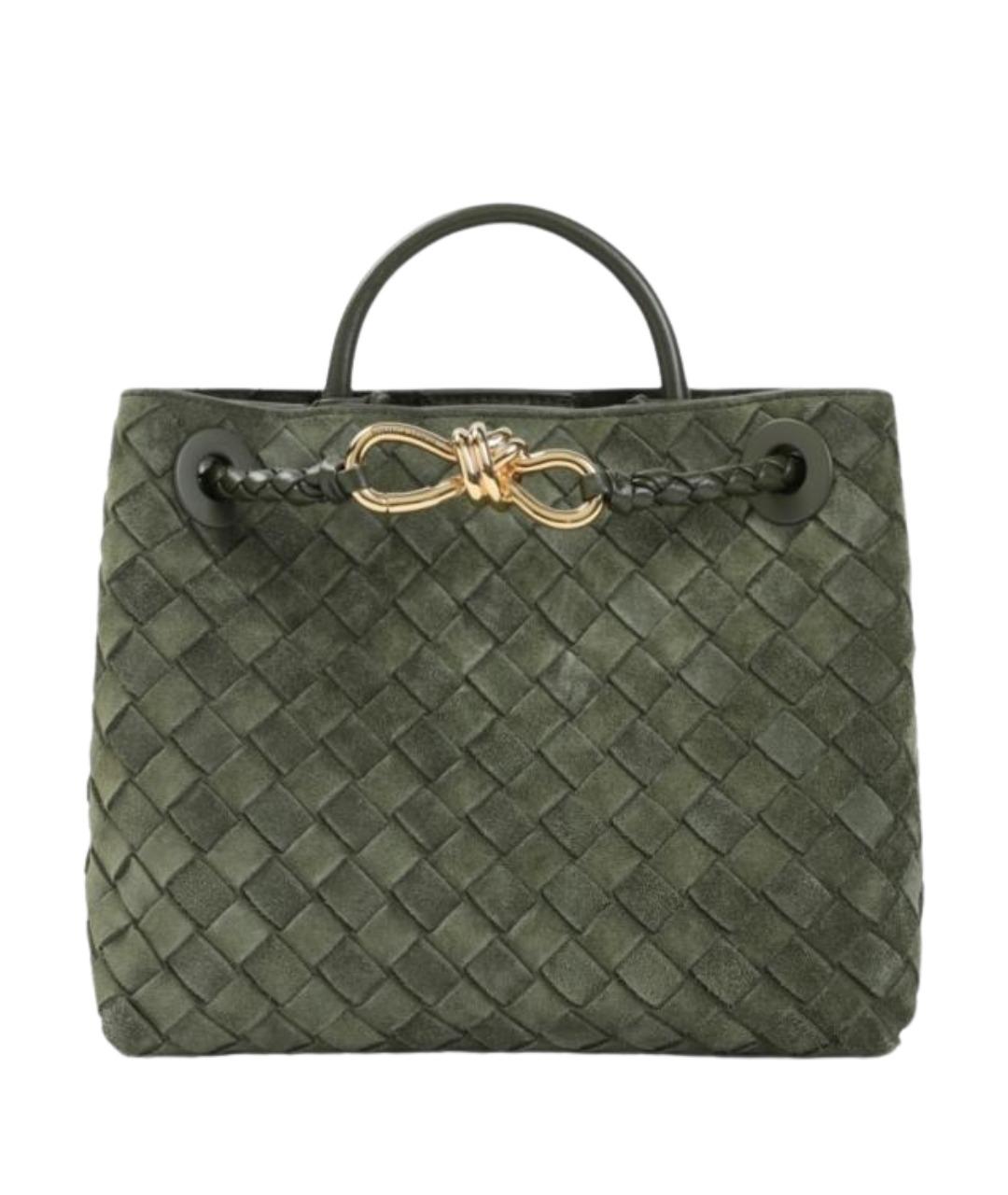 BOTTEGA VENETA Зеленая замшевая сумка тоут, фото 1
