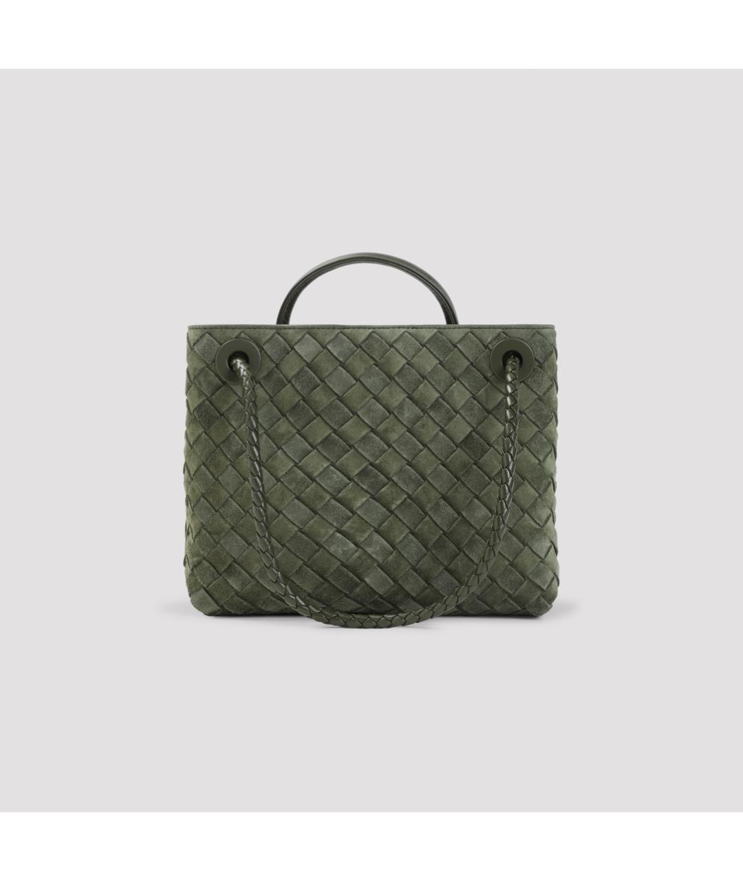 BOTTEGA VENETA Зеленая замшевая сумка тоут, фото 2