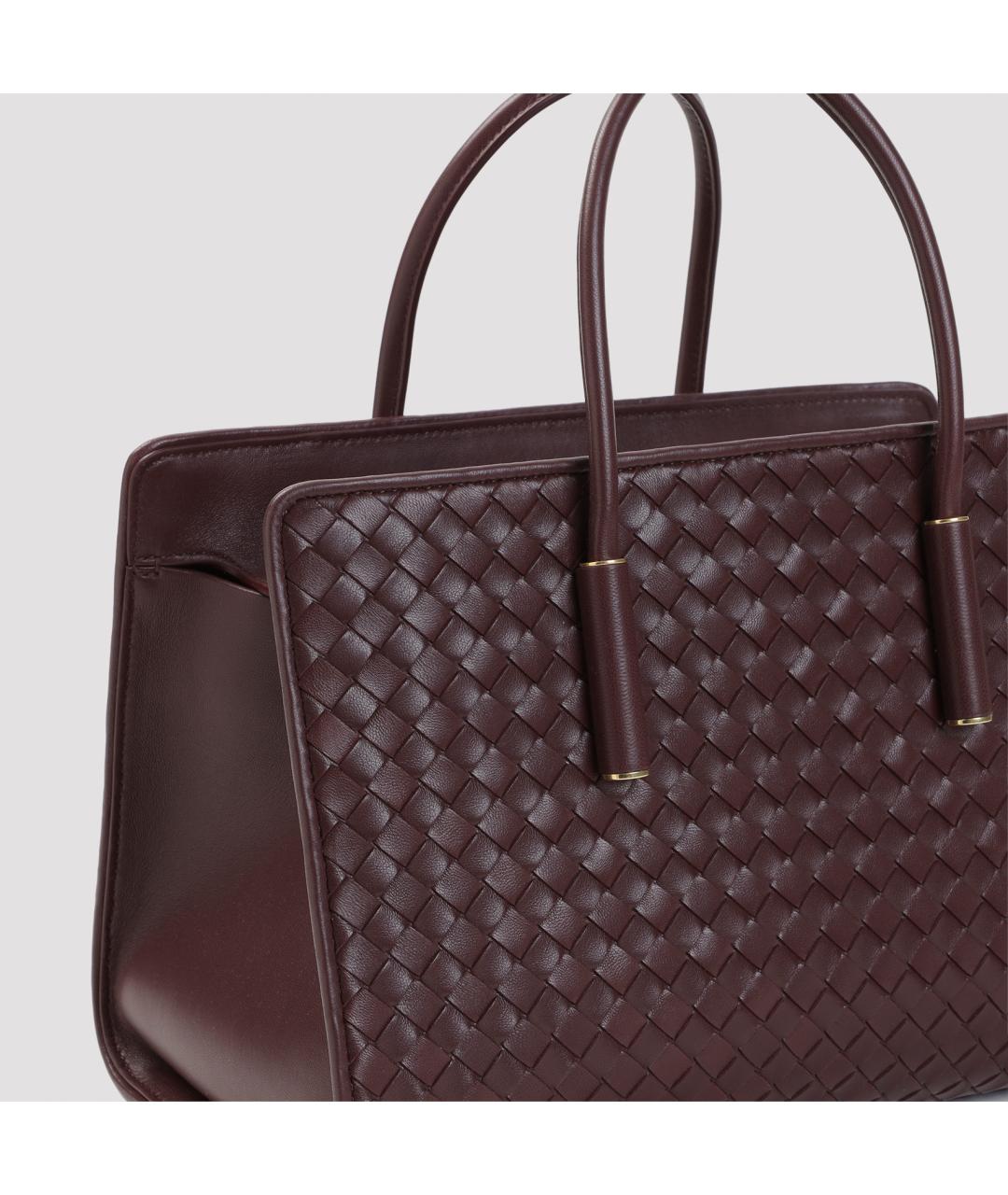 BOTTEGA VENETA Бордовая кожаная сумка тоут, фото 3