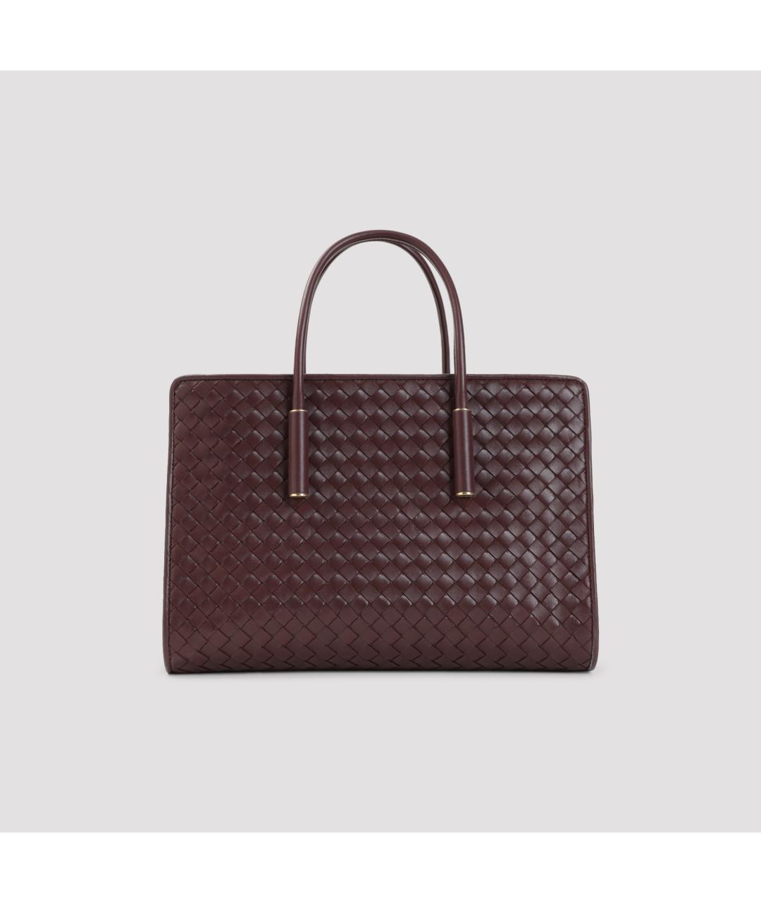 BOTTEGA VENETA Бордовая кожаная сумка тоут, фото 2