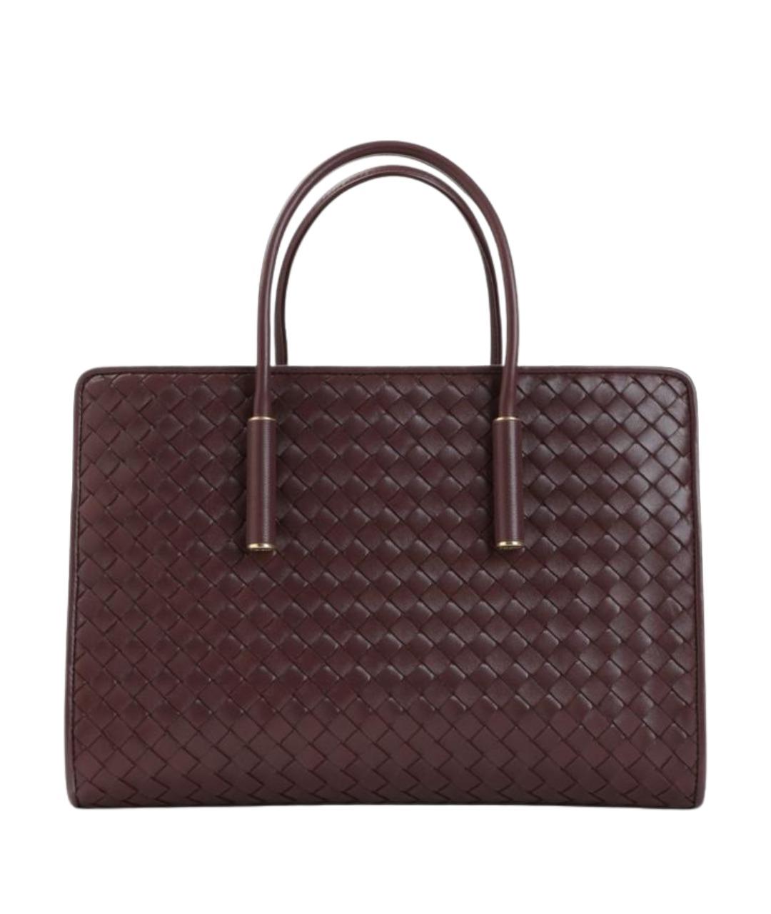 BOTTEGA VENETA Бордовая кожаная сумка тоут, фото 1