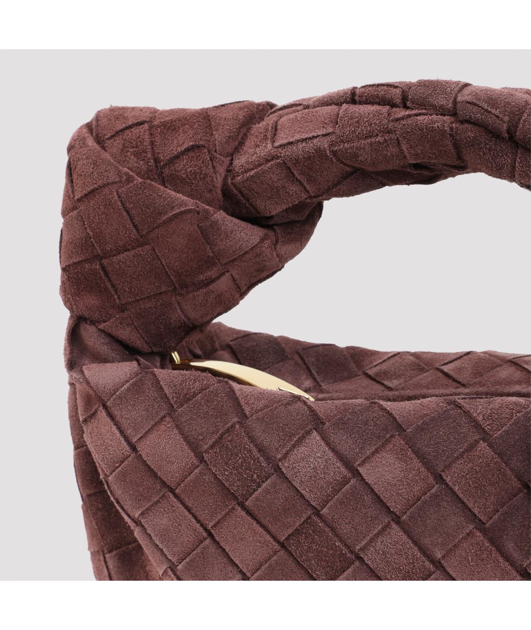 BOTTEGA VENETA Бордовая замшевая сумка с короткими ручками, фото 3