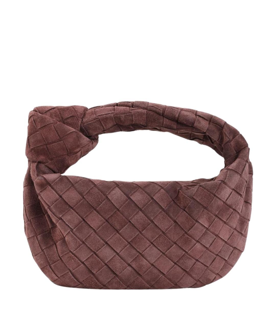 BOTTEGA VENETA Бордовая замшевая сумка с короткими ручками, фото 1
