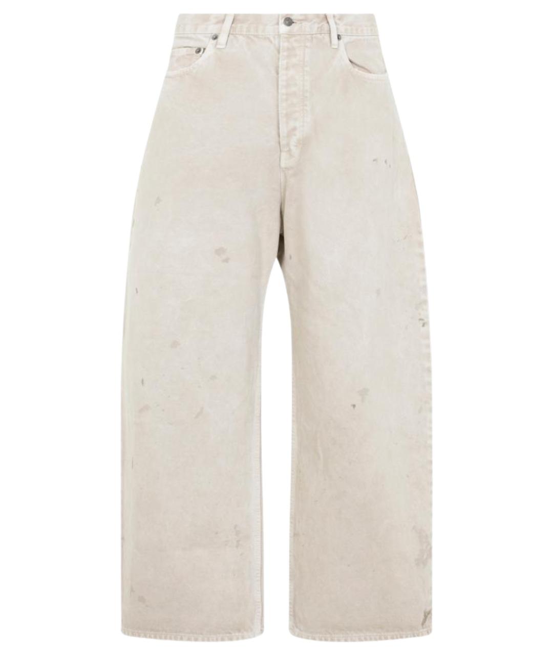 BALENCIAGA Бежевые хлопковые прямые джинсы, фото 1