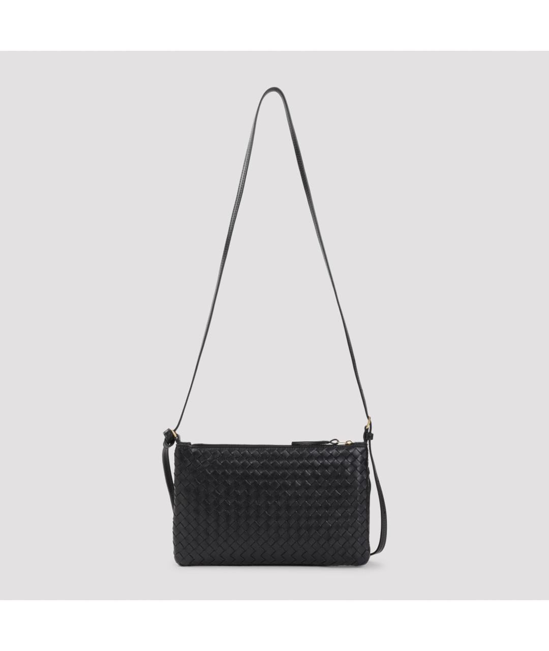 BOTTEGA VENETA Черная кожаная сумка через плечо, фото 2