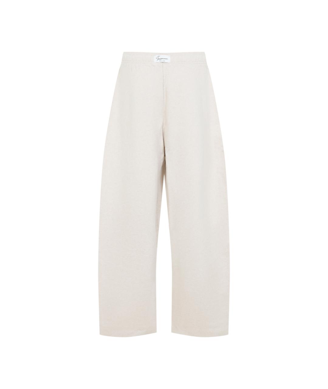 JACQUEMUS Бежевые хлопковые повседневные брюки, фото 2