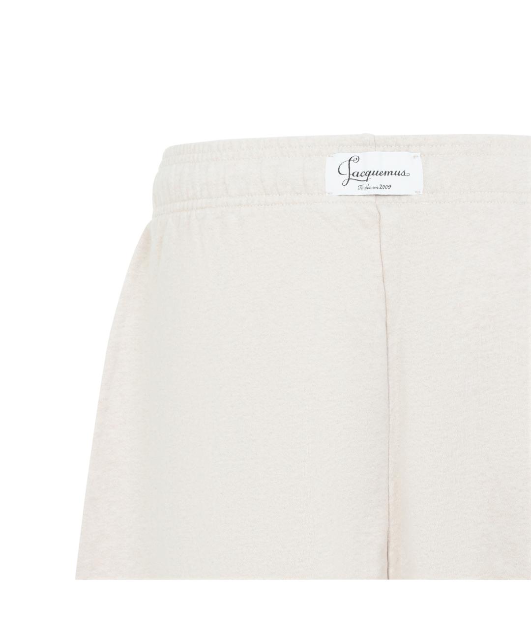 JACQUEMUS Бежевые хлопковые повседневные брюки, фото 3