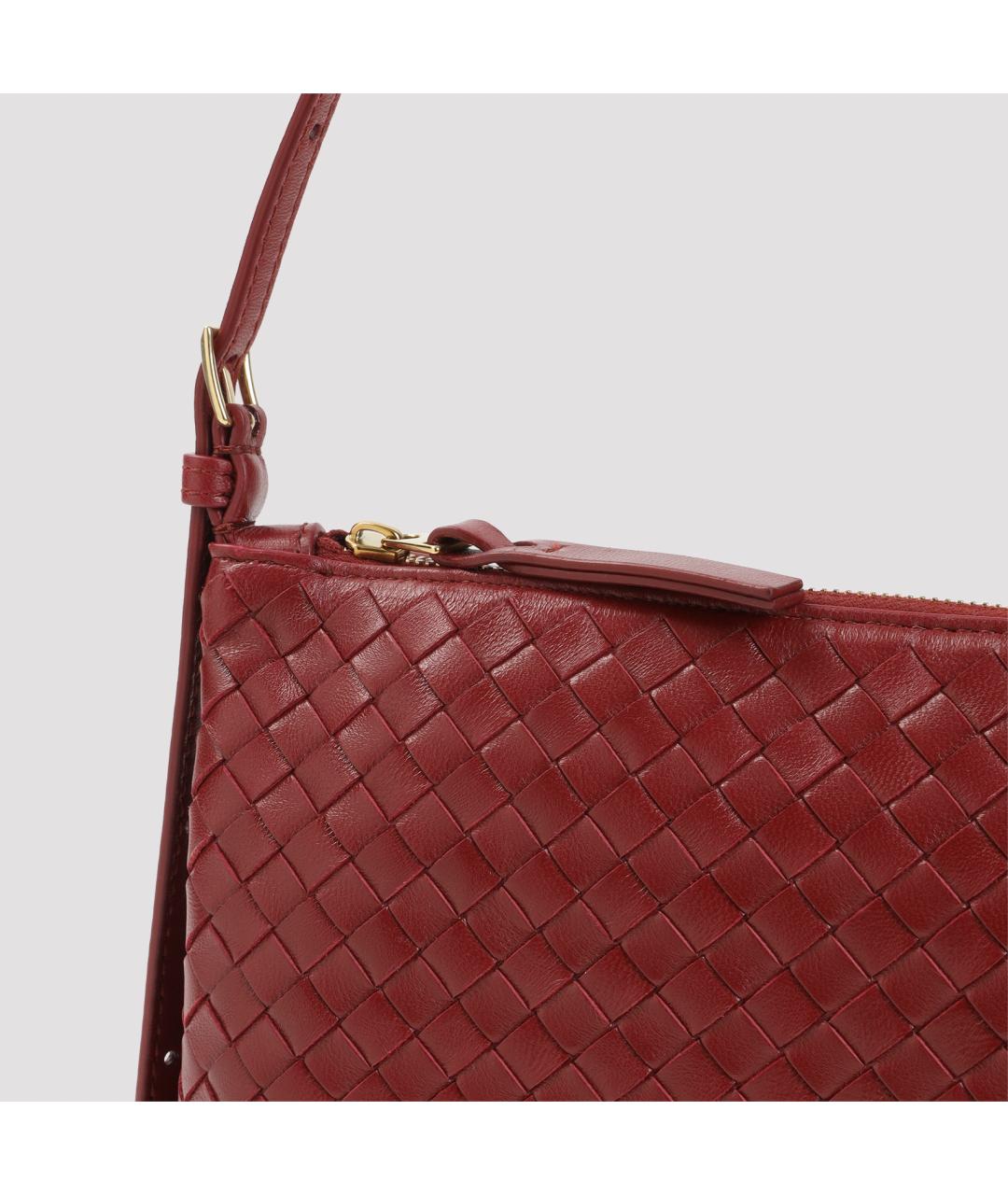 BOTTEGA VENETA Красная кожаная сумка через плечо, фото 3