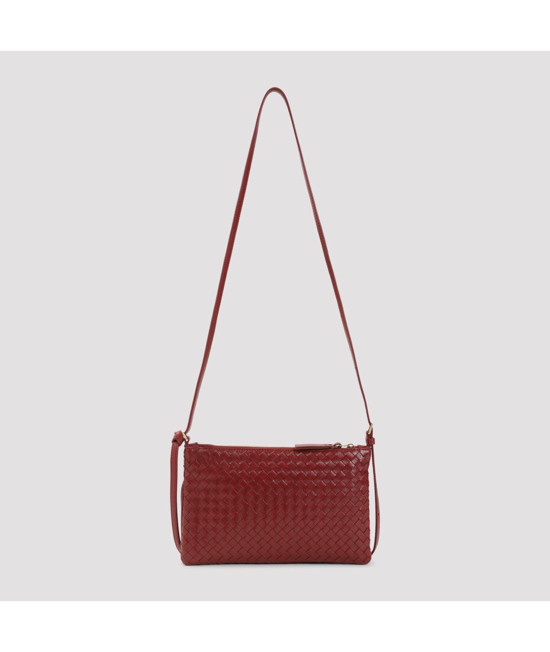 BOTTEGA VENETA Красная кожаная сумка через плечо, фото 2