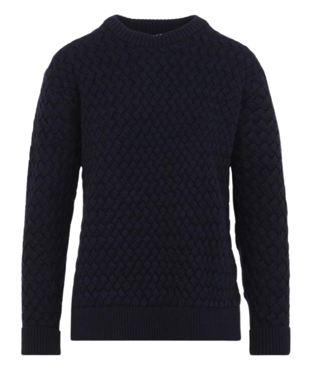 BOTTEGA VENETA Темно-синий шерстяной джемпер / свитер, фото 1