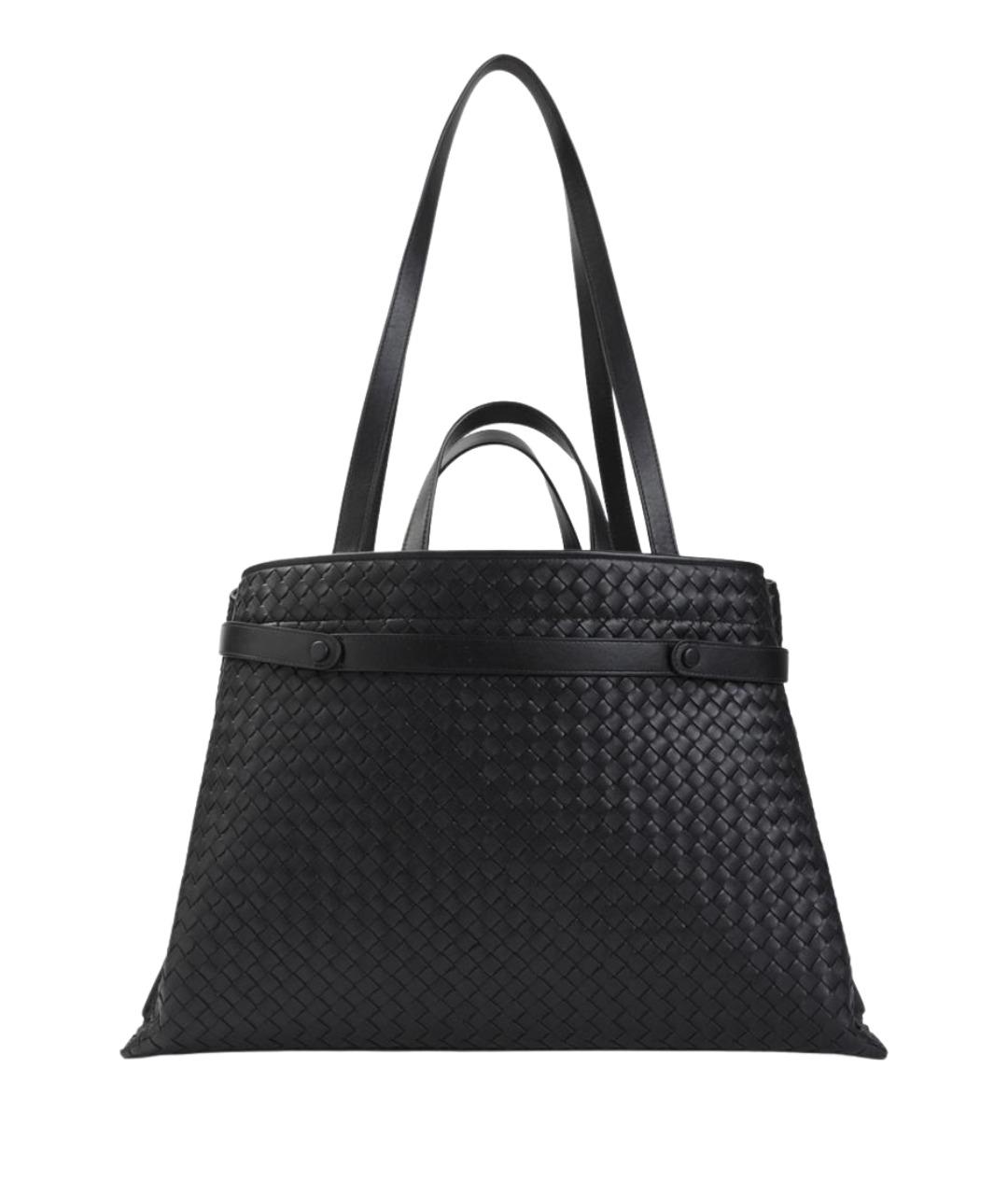 BOTTEGA VENETA Черная кожаная сумка тоут, фото 1