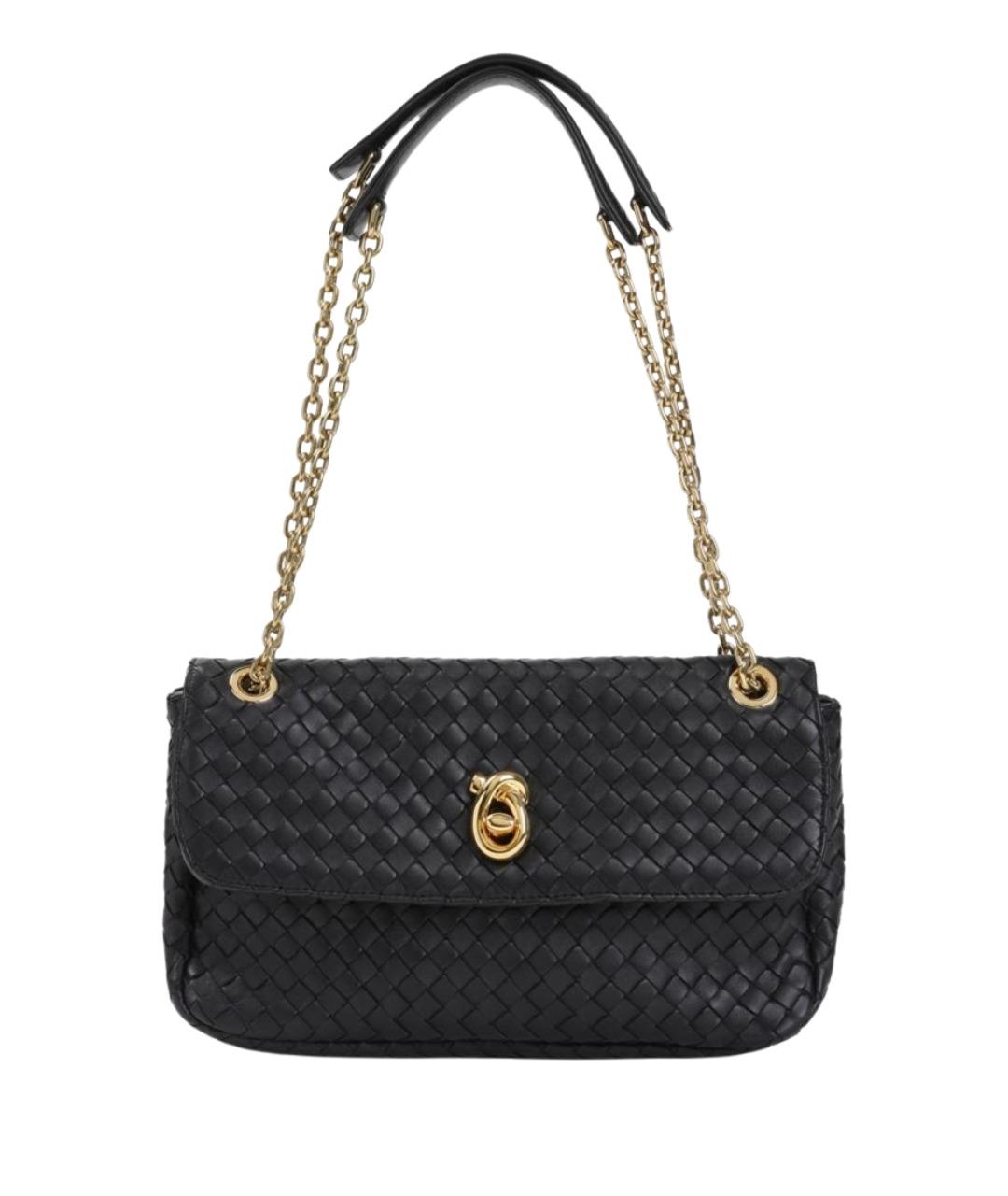 BOTTEGA VENETA Черная кожаная сумка через плечо, фото 1