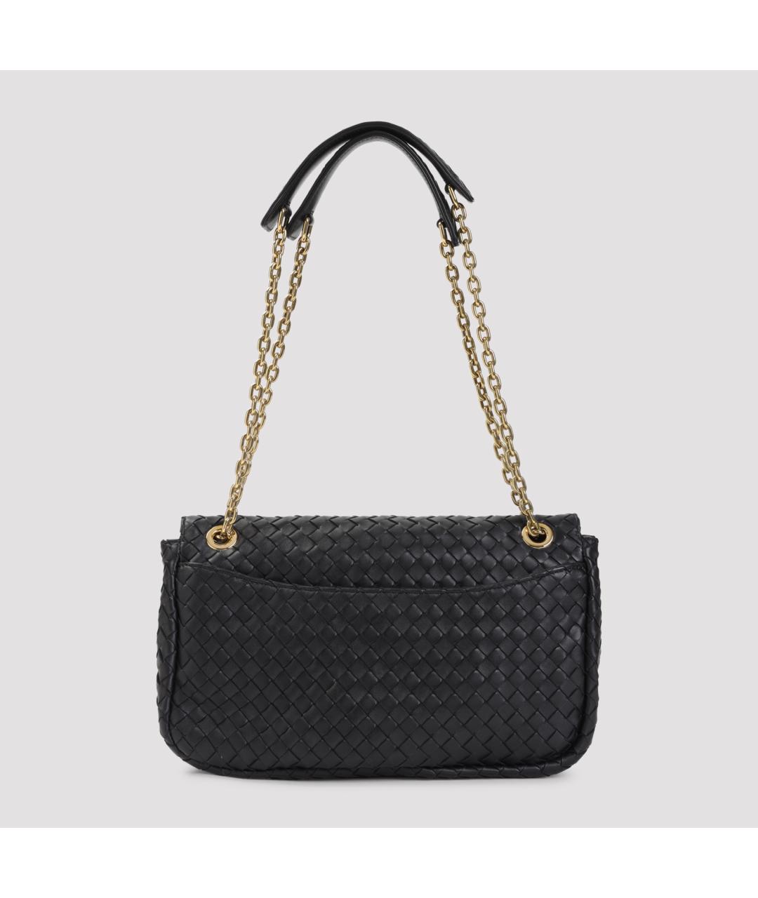 BOTTEGA VENETA Черная кожаная сумка через плечо, фото 2