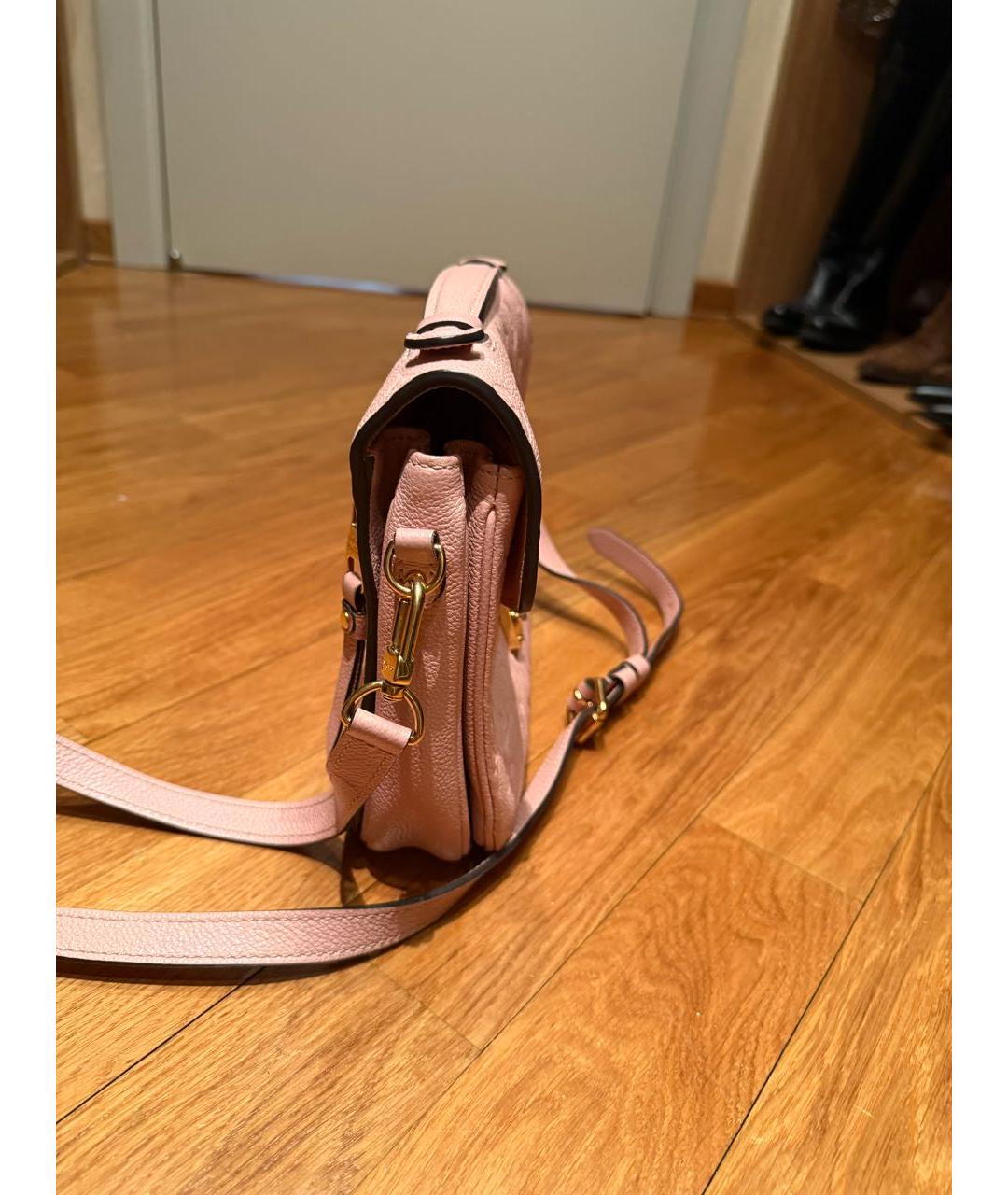 LOUIS VUITTON Коралловая кожаная сумка через плечо, фото 2