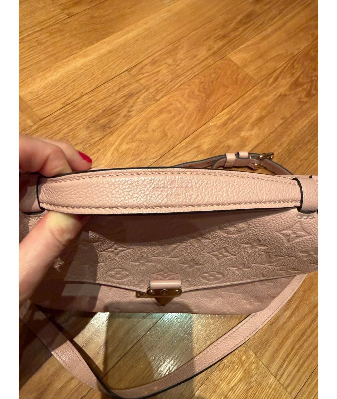 LOUIS VUITTON Коралловая кожаная сумка через плечо, фото 5