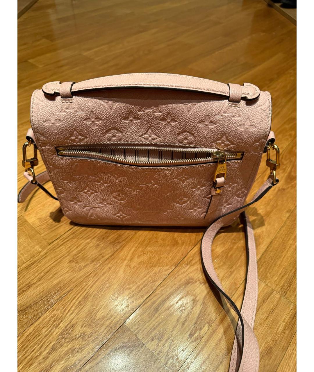 LOUIS VUITTON Коралловая кожаная сумка через плечо, фото 3