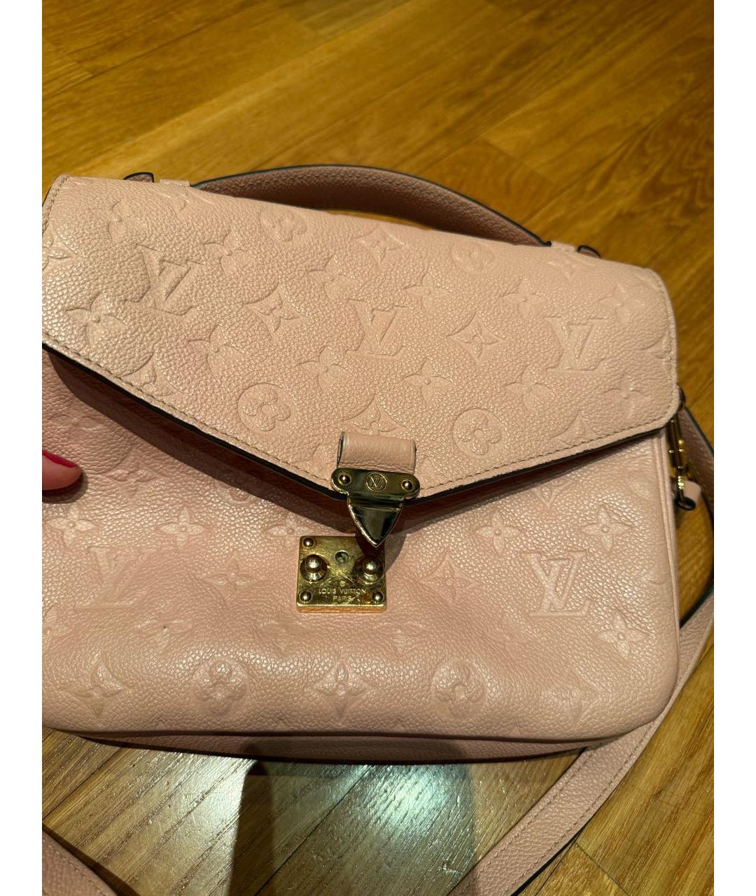 LOUIS VUITTON Коралловая кожаная сумка через плечо, фото 8
