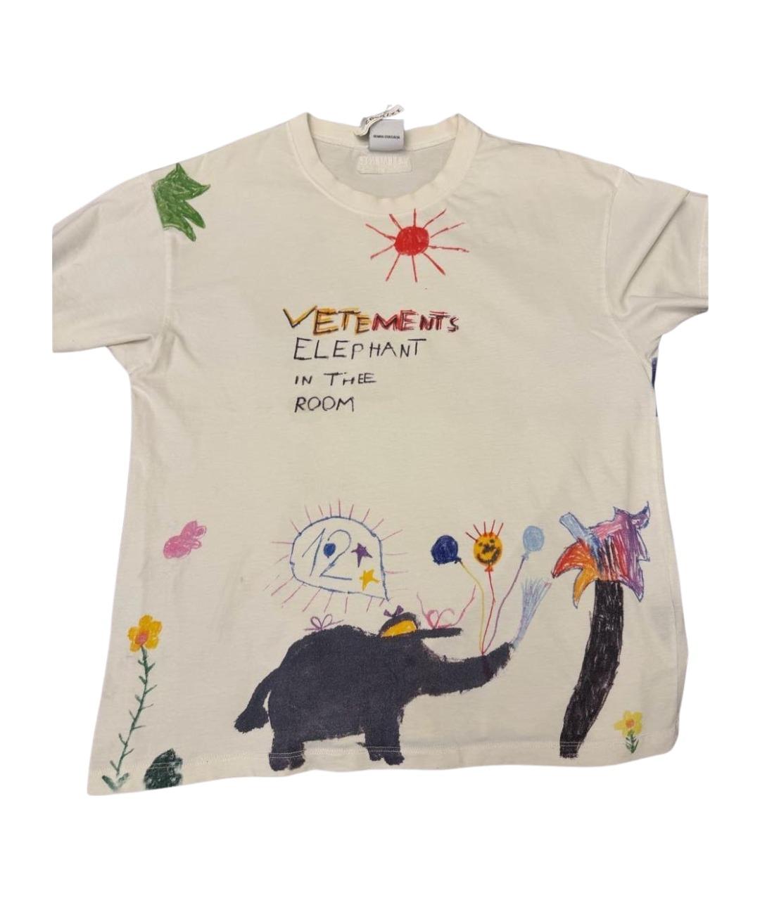 VETEMENTS Белая хлопковая футболка, фото 1