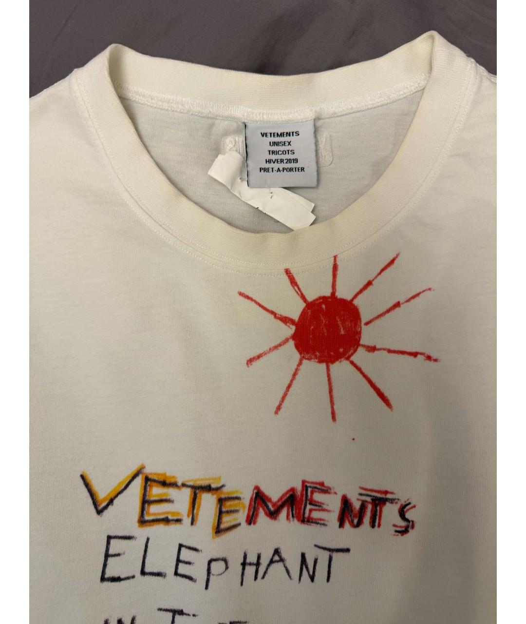 VETEMENTS Белая хлопковая футболка, фото 2
