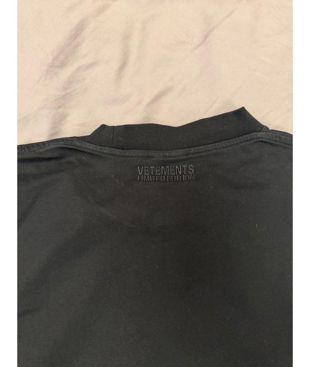 VETEMENTS Черная хлопковая футболка, фото 4