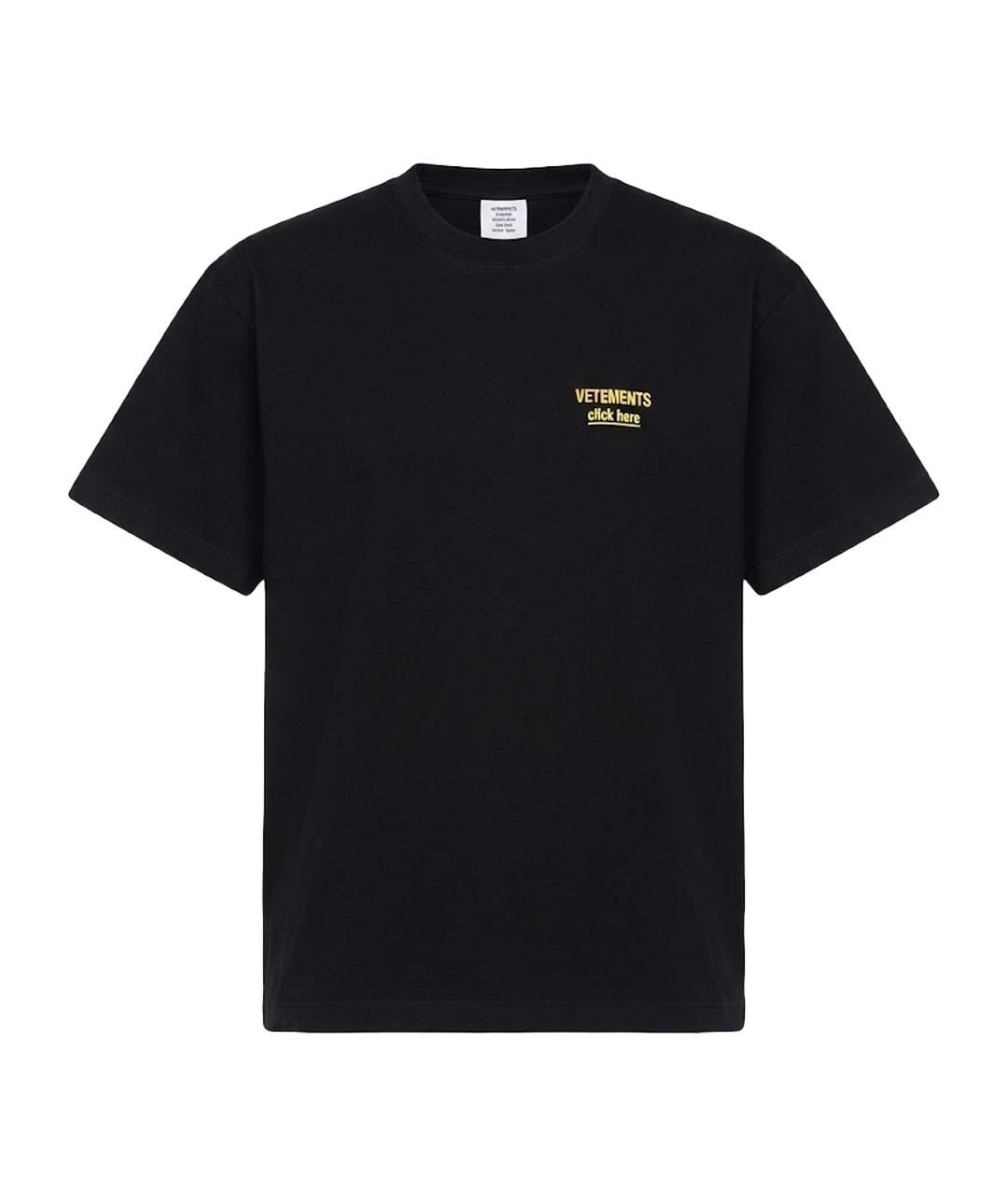 VETEMENTS Черная хлопковая футболка, фото 1