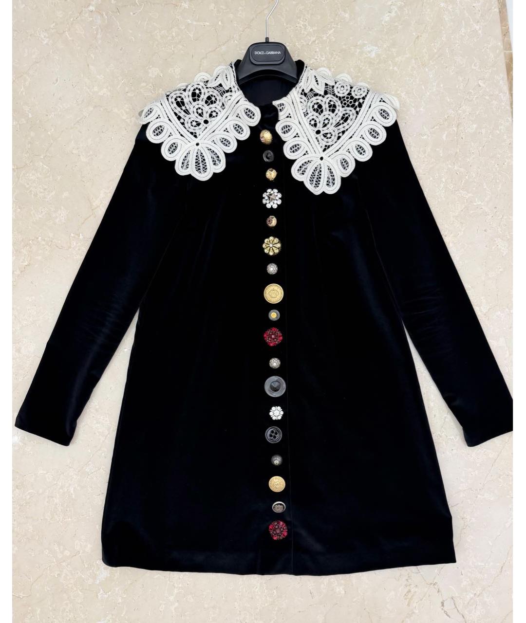 DOLCE&GABBANA Черное бархатное платье, фото 3