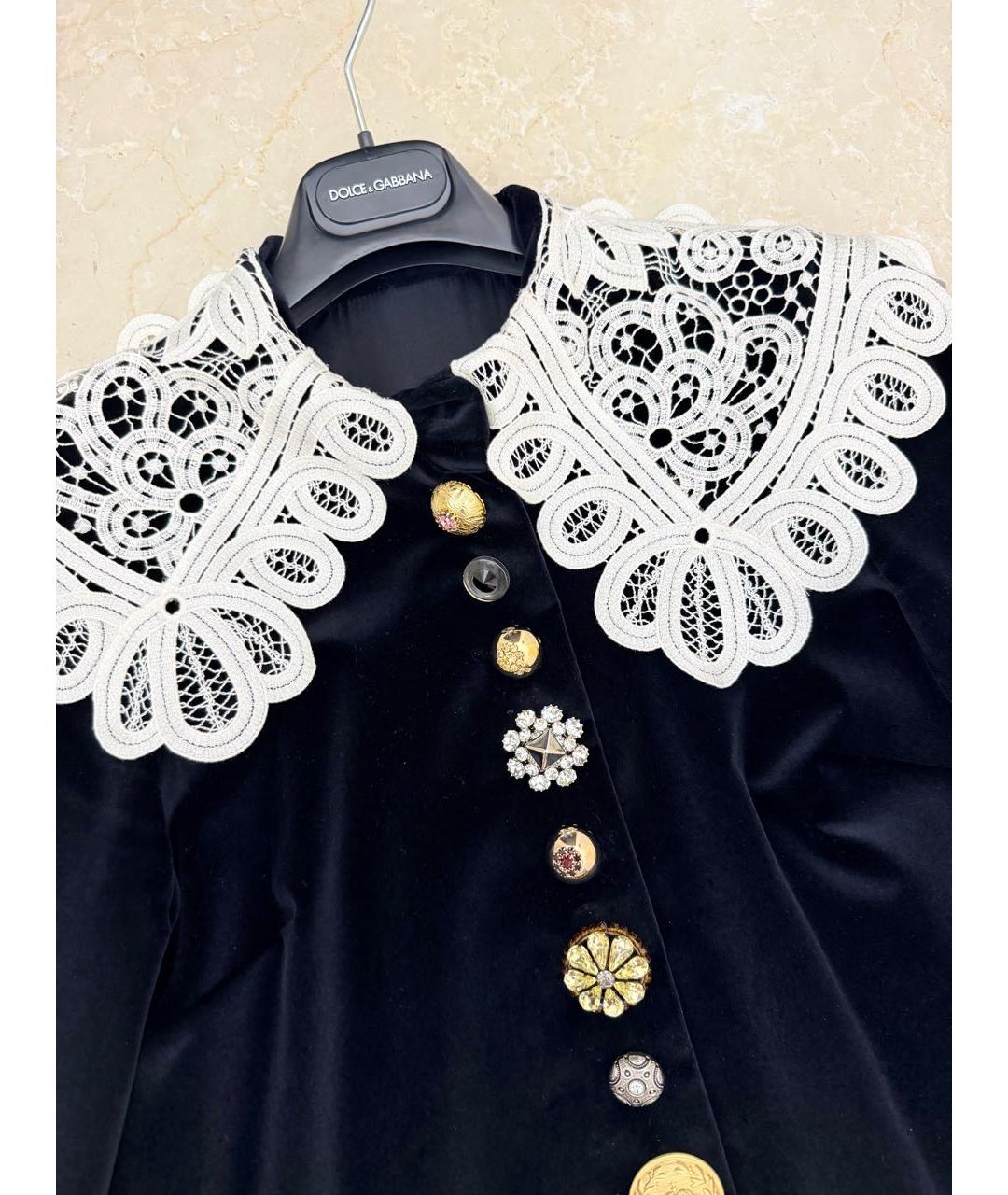 DOLCE&GABBANA Черное бархатное платье, фото 4