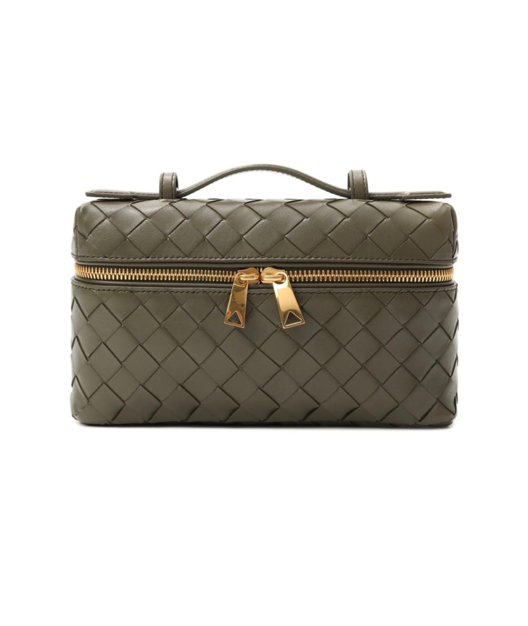 BOTTEGA VENETA Хаки кожаная сумка через плечо, фото 8