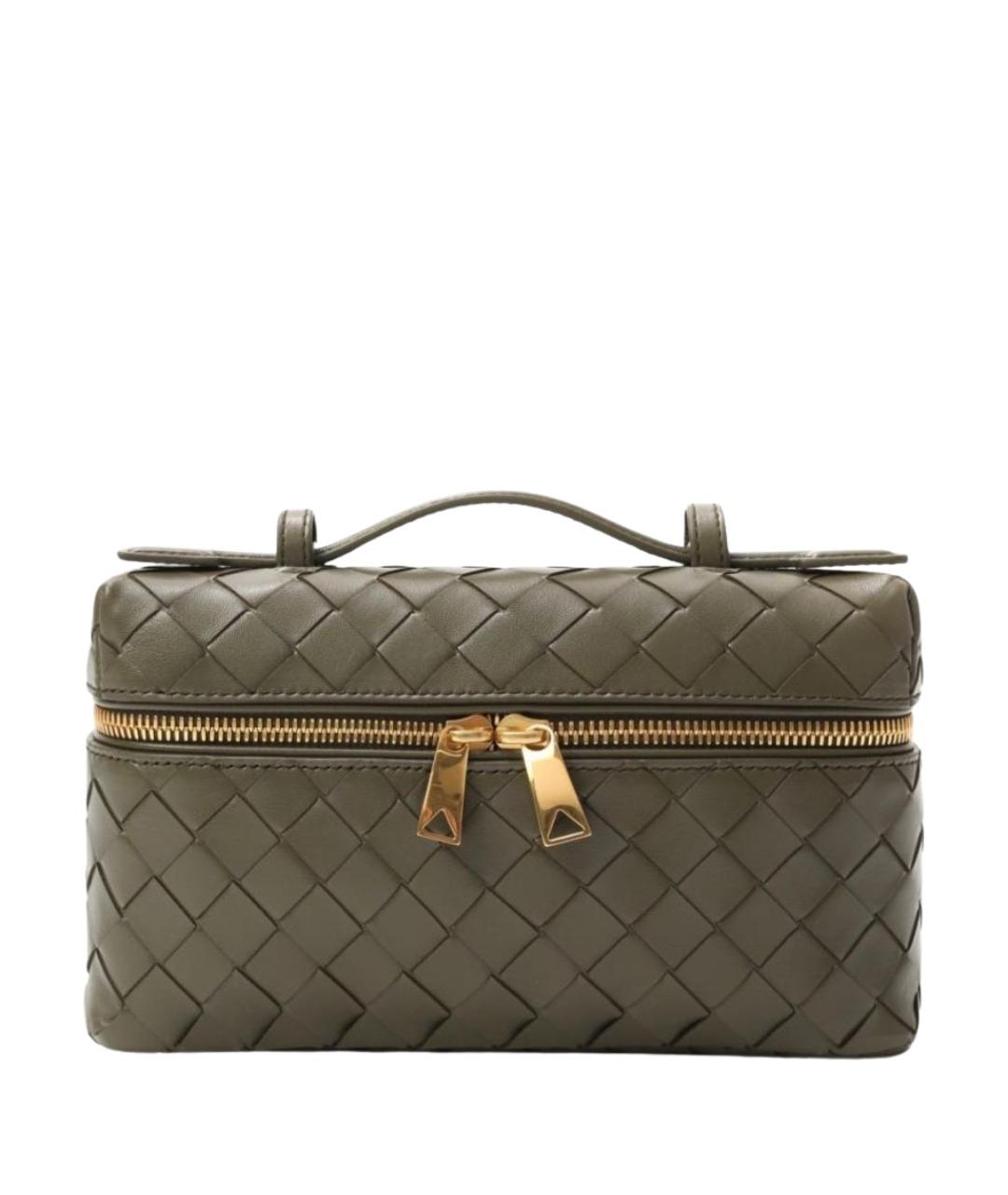 BOTTEGA VENETA Хаки кожаная сумка через плечо, фото 1
