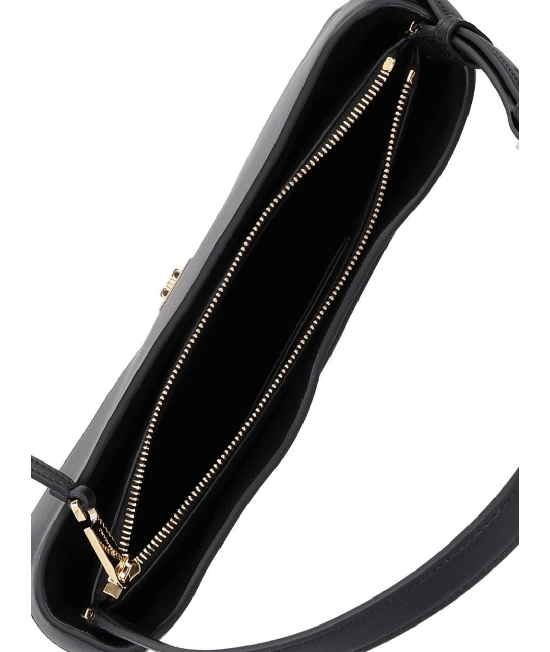 FERRAGAMO Черная кожаная сумка через плечо, фото 4