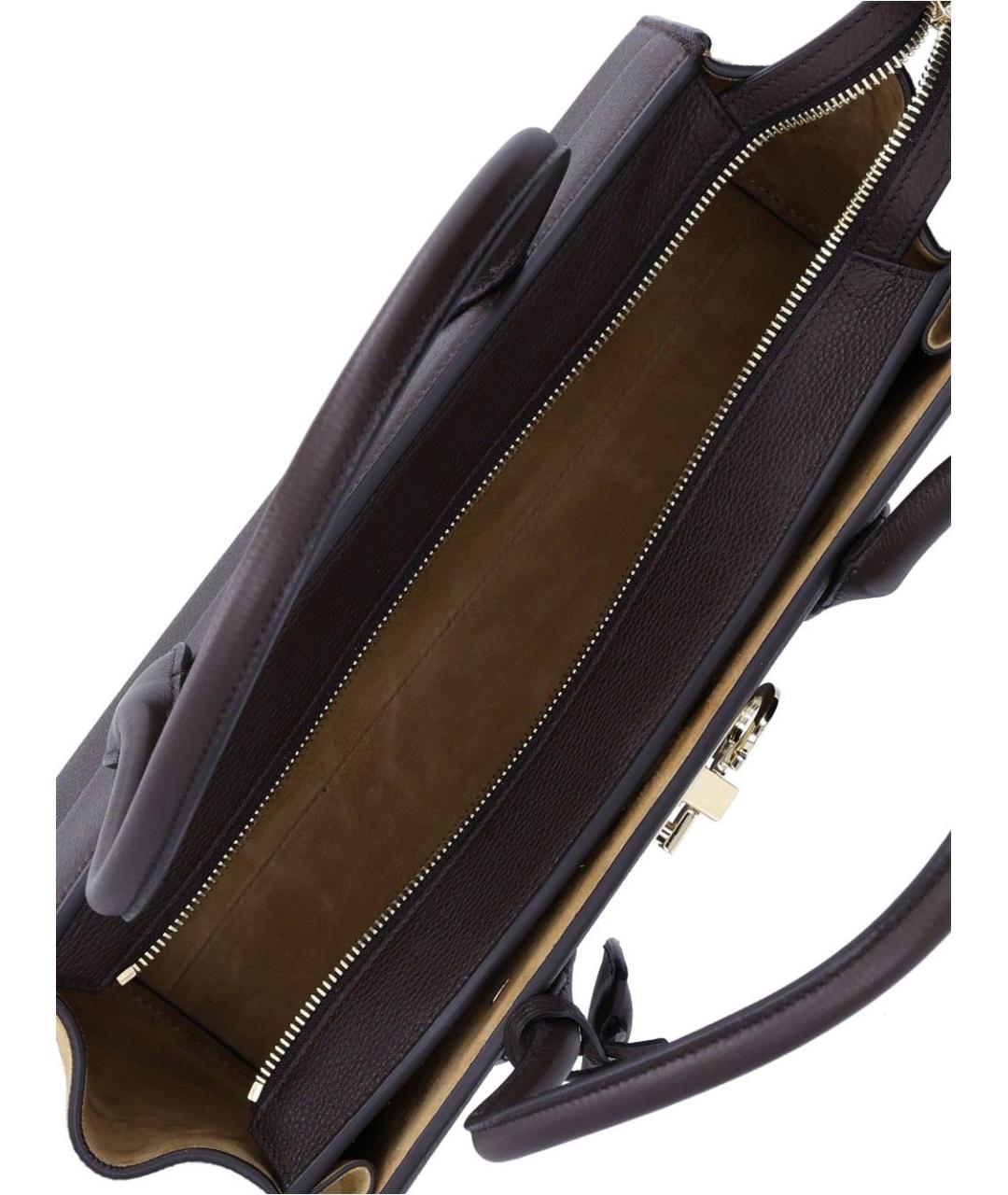 FERRAGAMO Коричневая кожаная сумка через плечо, фото 4
