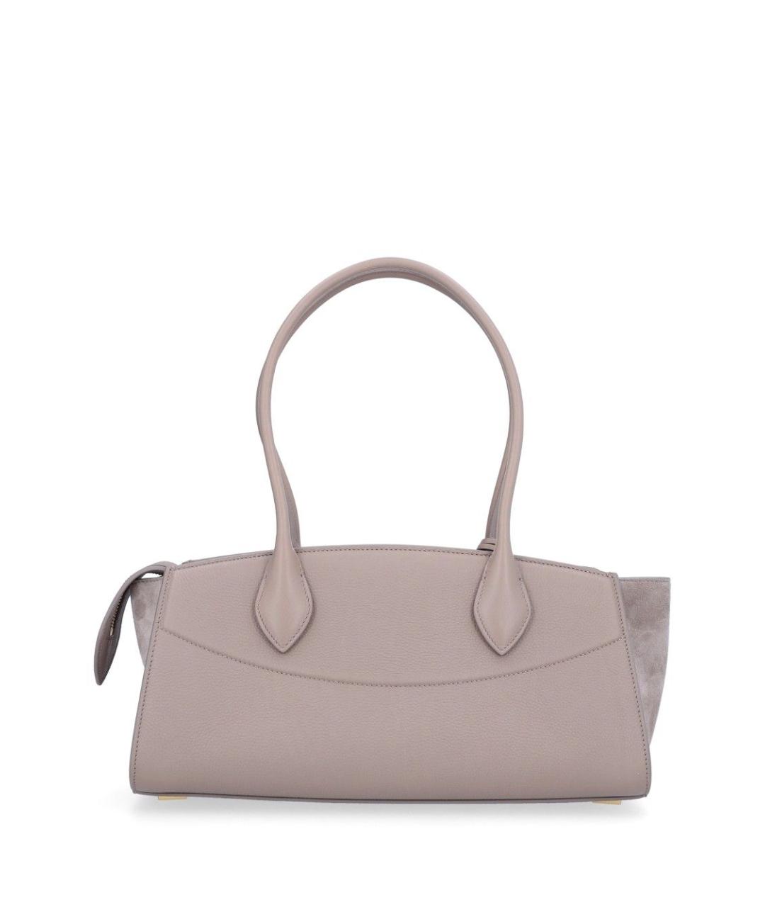 FERRAGAMO Бежевая кожаная сумка тоут, фото 3