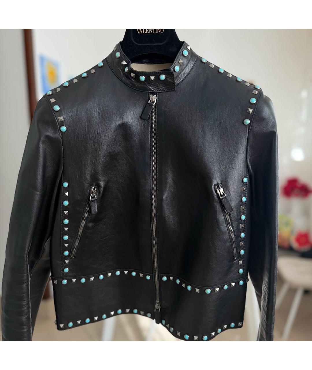 VALENTINO Черная кожаная куртка, фото 9