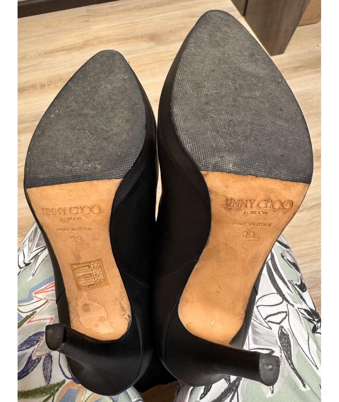 JIMMY CHOO Черные кожаные ботфорты, фото 4