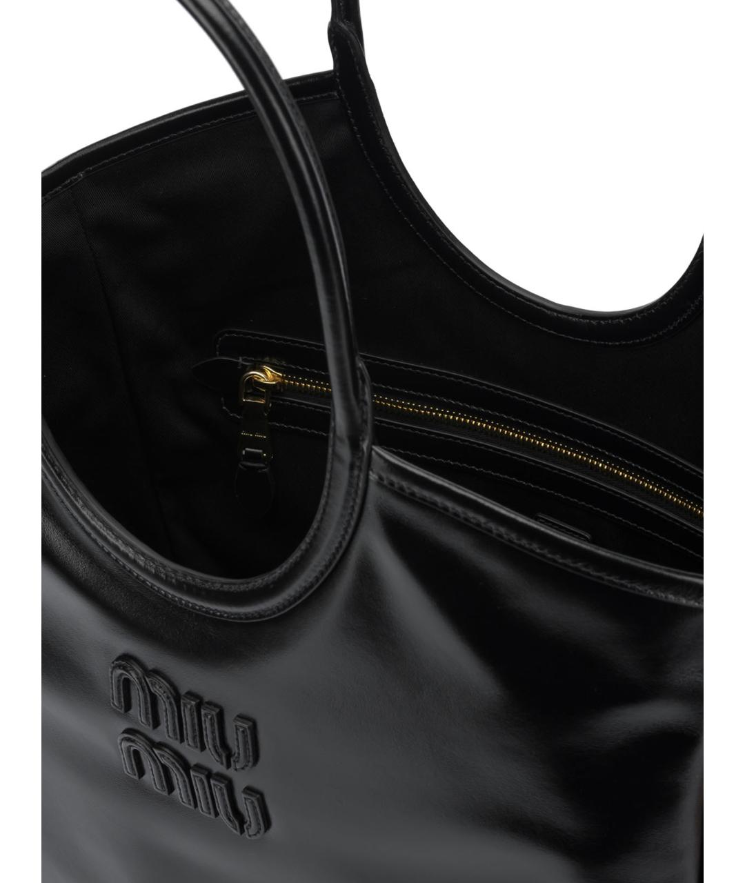 MIU MIU Черная кожаная сумка тоут, фото 4