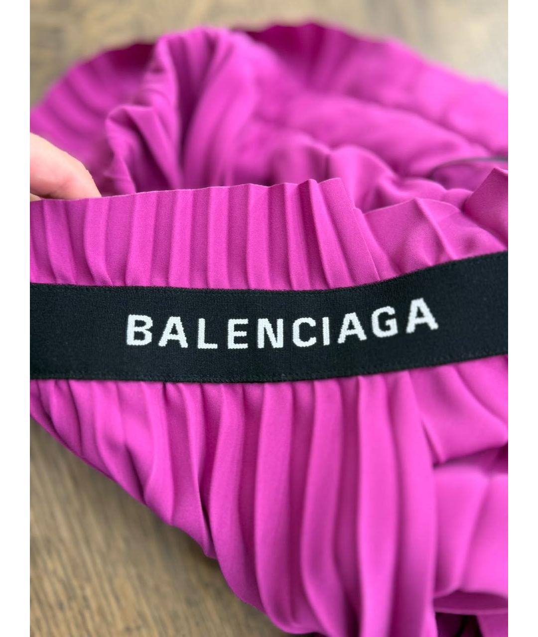 BALENCIAGA Фиолетовая полиэстеровая юбка миди, фото 5