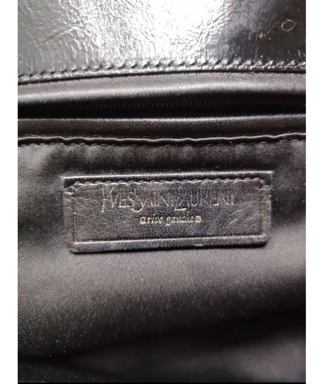 SAINT LAURENT Черная кожаная сумка тоут, фото 6