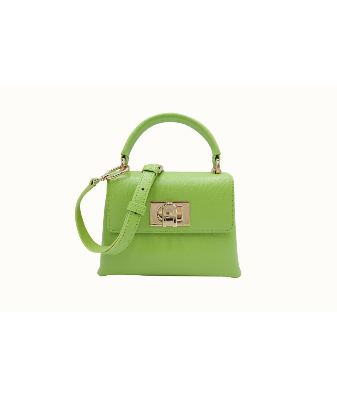 FURLA Зеленая кожаная сумка через плечо, фото 8