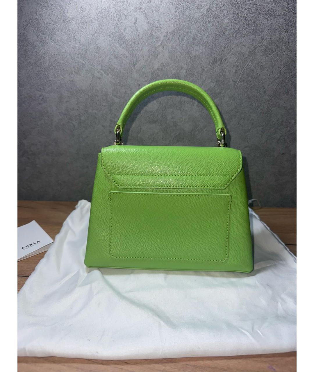 FURLA Зеленая кожаная сумка через плечо, фото 3