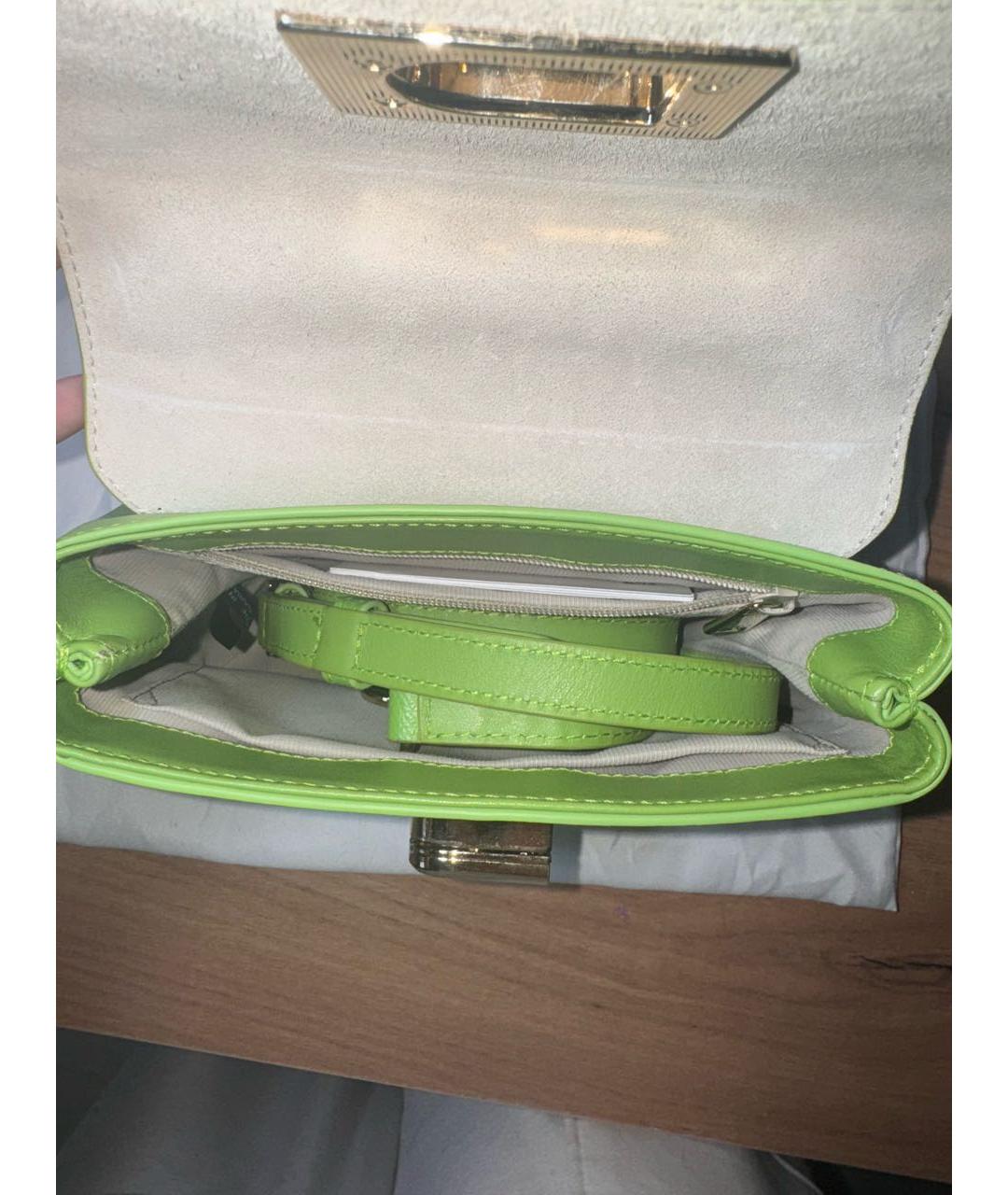 FURLA Зеленая кожаная сумка через плечо, фото 7